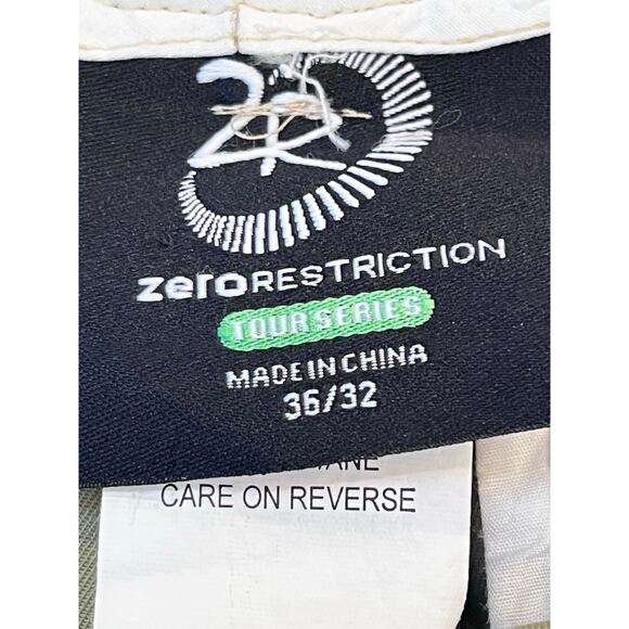 Zero Restistiction Men's Size 36 x 32 Khaki Straight Leg Tour Series Golf Pant - Picture 3 of 9